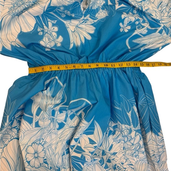 MARY KATRANTZOU Blue and White Floral Midi Dress - Picture 12 of 16